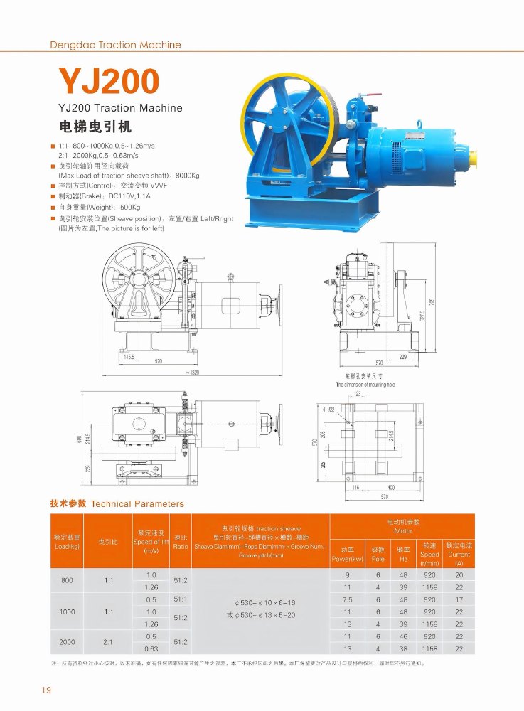 Catalogue máy kéo Dengdao YJ200 với ảnh máy và bảng thông số