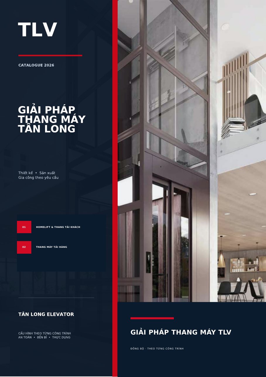 Bìa Catalogue Tân Long Elevator 2026 phiên bản V15